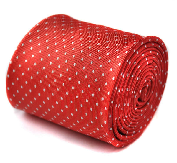 red and white pin spot tie